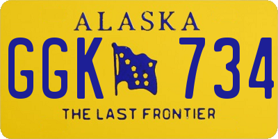 AK license plate GGK734
