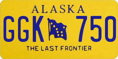 AK license plate GGK750