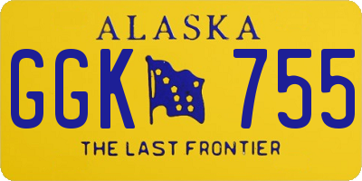 AK license plate GGK755
