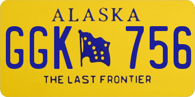AK license plate GGK756