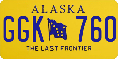AK license plate GGK760
