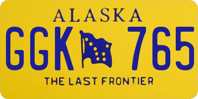 AK license plate GGK765