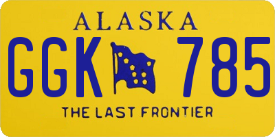 AK license plate GGK785