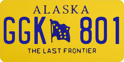 AK license plate GGK801