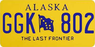 AK license plate GGK802
