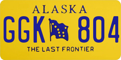 AK license plate GGK804