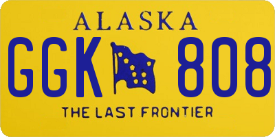 AK license plate GGK808