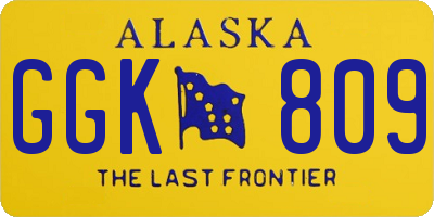 AK license plate GGK809