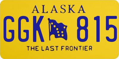AK license plate GGK815