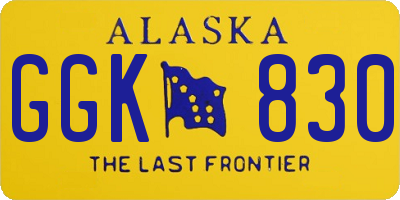 AK license plate GGK830
