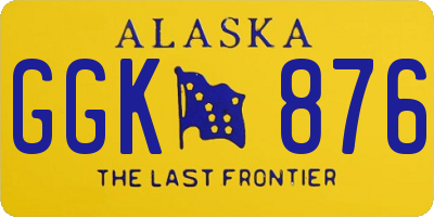 AK license plate GGK876