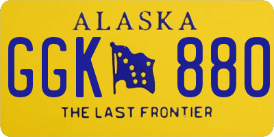 AK license plate GGK880