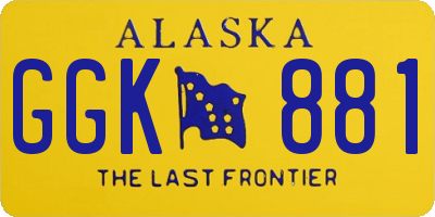 AK license plate GGK881