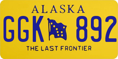 AK license plate GGK892