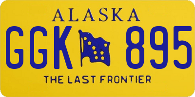 AK license plate GGK895