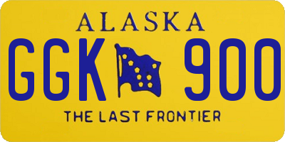 AK license plate GGK900