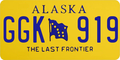 AK license plate GGK919