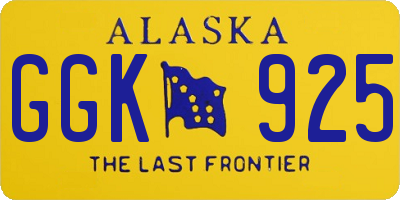 AK license plate GGK925