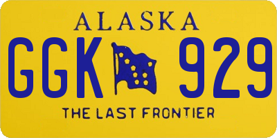 AK license plate GGK929