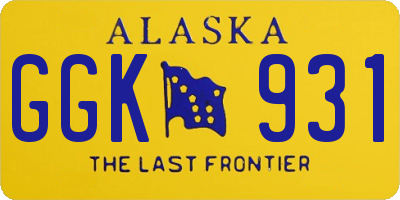 AK license plate GGK931