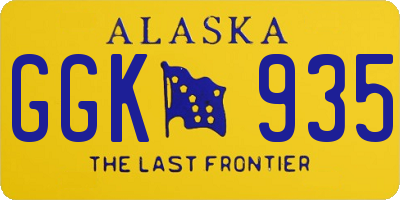AK license plate GGK935