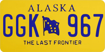 AK license plate GGK967