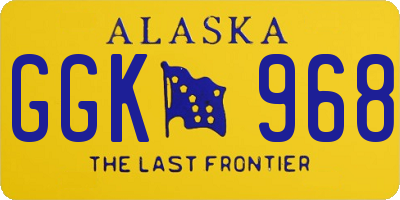 AK license plate GGK968