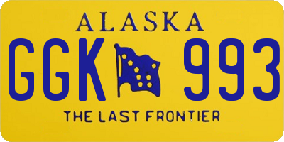 AK license plate GGK993