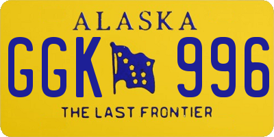 AK license plate GGK996