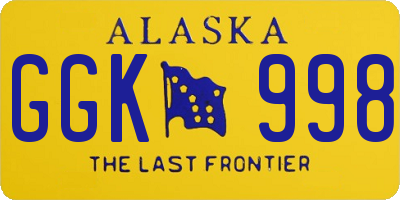 AK license plate GGK998