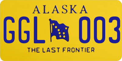 AK license plate GGL003