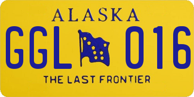 AK license plate GGL016