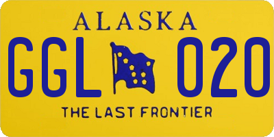 AK license plate GGL020