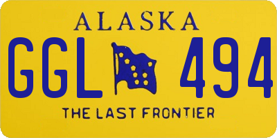 AK license plate GGL494