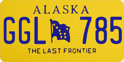 AK license plate GGL785