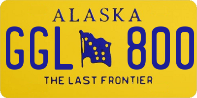 AK license plate GGL800