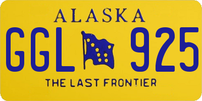 AK license plate GGL925