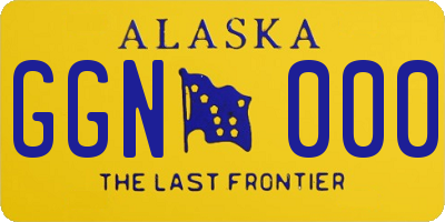 AK license plate GGN000