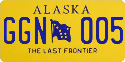 AK license plate GGN005