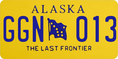 AK license plate GGN013