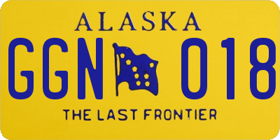 AK license plate GGN018
