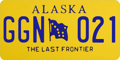 AK license plate GGN021
