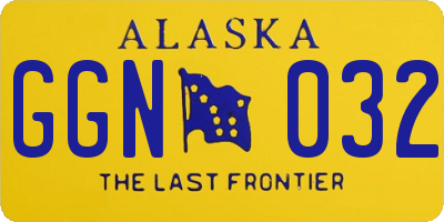 AK license plate GGN032