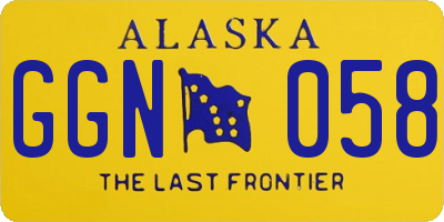 AK license plate GGN058