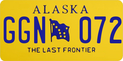 AK license plate GGN072