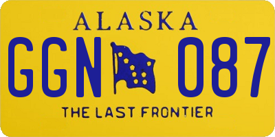 AK license plate GGN087