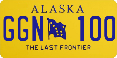 AK license plate GGN100