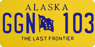 AK license plate GGN103