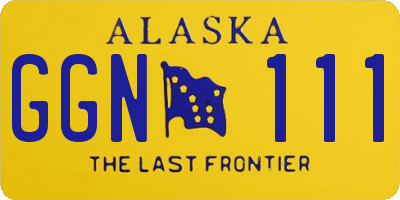 AK license plate GGN111