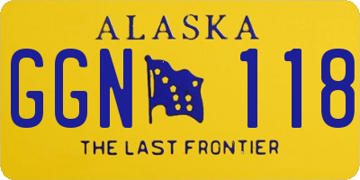 AK license plate GGN118